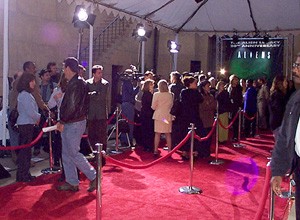 The red-carpet press line