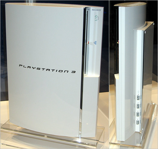 A display prototype of Sony's forthcoming PS3, which will be Blu-ray compatible. No PS3 release date announcements were made at CES, but look for it later in 2006.