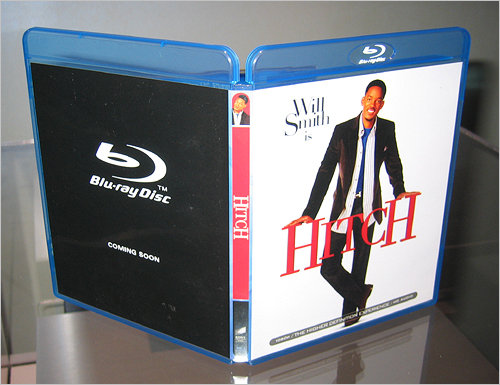 This blue plastic case is representative of final packaging for Blu-ray Disc titles.