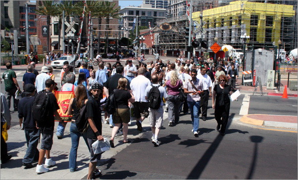 The constant crush of foot traffic to between the Gaslamp district and the Con