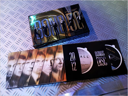 MGM's open Bond 50 BD packaging reveals a slot for Skyfall.