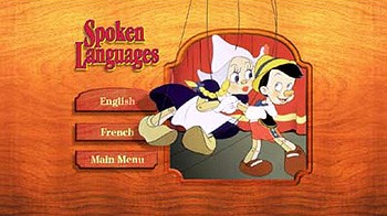 Pinocchio menu page