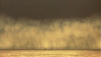 Dust storm effects, created using CGI to enhance a 2D image.