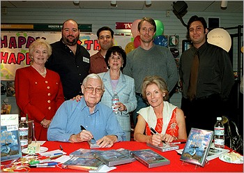 Front L to R: Robert Wise, Charmian Carr - Back L to R: Deedee Sadler, David C. Fein, Mike Matessini of Robert Wise Productions, Mrs. Millicent Wise, and Peter Staddon and John Papapavlos of 20th Century Fox Home Entertainment