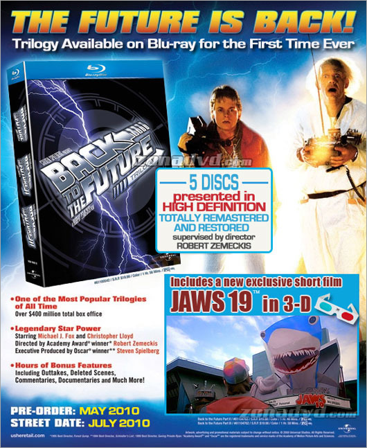 Univeral (Europe) BTTF Blu-ray Sell Sheet