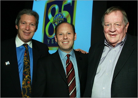 Warner's Jeff Baker and Ron Sanders, with director Richard Schickel