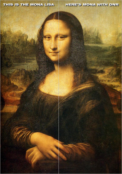 The Mona Lisa... with and without DNR