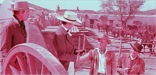 A 70mm frame of The Alamo as it exists today, prior to restoration.