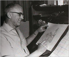 Disney artists at work designing Sleeping Beauty.