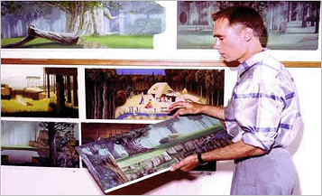 Eyvind Earle hard at work during pre-production.