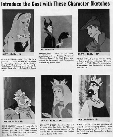 Character profiles created for promotion by the press.