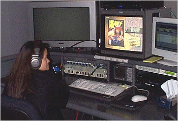 One of several DVD Quality Control stations.  That's the Japanese version of Heavy Metal under inspection.