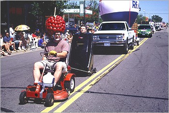 Rich Kronfeld's Star Trek float in the Raspberry Festival Grande Days parade in Hopkins, Minnesota.