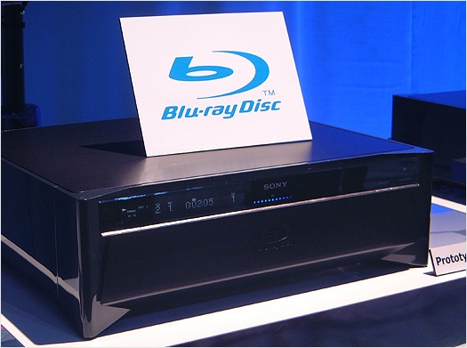 One of the two prototype Sony Blu-ray Disc players on display at CES.